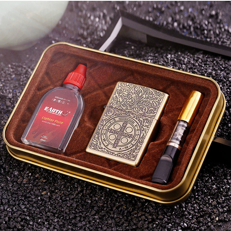 Kerosene Lighter Windproof Retro Vintage Grinding Wheel Personality Metal Custom Advertising Lettering Signature Logo-Taobao