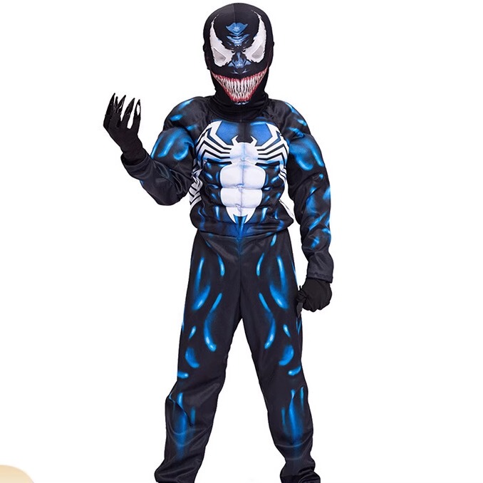 Halloween Cosplay Costume Superhero Venom 2 Anime Children's Muscle Stage Costume Funny Performance Costume Halloween Cosplay Costume Superhero Venom 2 Anime Children's Muscle Stage Costume Funny Performance Costume
