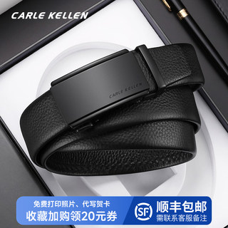 Carle Kellen Men's Leather Belt with Automatic Buckle, High-End Brand, Business Casual Cowhide Men's Belt