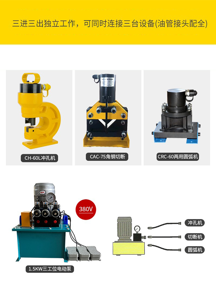 máy đột lỗ Gia công thép góc Máy đột thủy lực điện ba trong một, cắt mặt bích sắt góc cầm tay, vát cạnh, khoan thép kênh máy chấn tôn thủy lực 100 tấn máy đột lỗ thủy lực cầm tay mhp 20