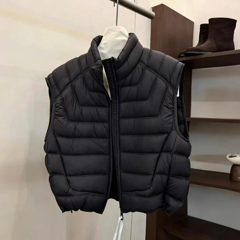 Authentic High-Quality New National Standard 90% White Duck down Vest for Women, 2026 Autumn and Winter Simple Stand Collar Ribbed down Vest for Women