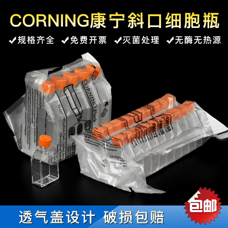 CORNING 康宁正方形带透气盖斜口细胞瓶 无菌无酶 25CM2 430639 75CM2 430641