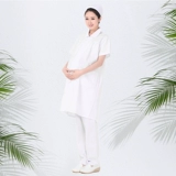 Униформа медсестры, униформа врача для беременных, белый халат для работы, короткий рукав, большой размер