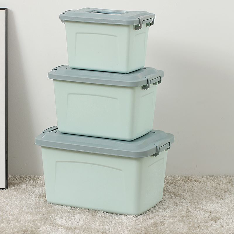 Storage box Plastic home clothes storage box Toys Snack Finishing Box With Lid large number clear cabin Three sets