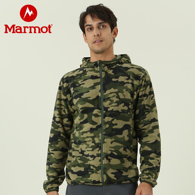 marmot marmot autumn outdoor warm breathable men's cardigan hooded camouflage warm fleece jacket