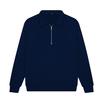 Sweat-shirt en chaîne demi-mi-bas Imprimez le logo brodé mot long manche à manches polo tourner les vêtements de travail de la compagnie pour les vêtements de travail