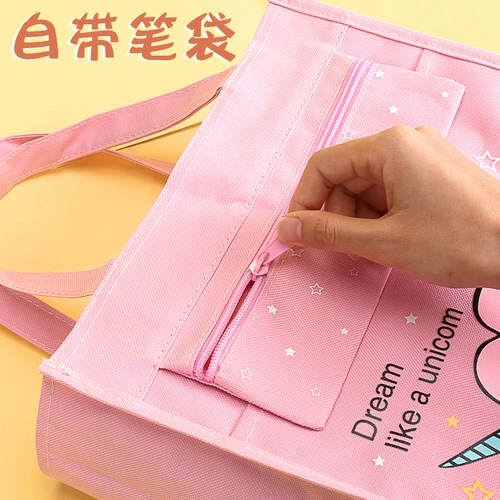 Льняная сумка, вместительный и большой тканевый мешок подходит для мужчин и женщин, художественная брендовая мультяшная милая система хранения с молнией, оптовые продажи