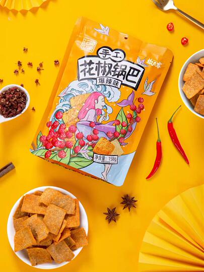 Sichuan pepper family Jiaobake handmade Sichuan peppercorn crispy rice 158g Spicy fried chili fragrant black pepper crispy rice crispy rice office snacks