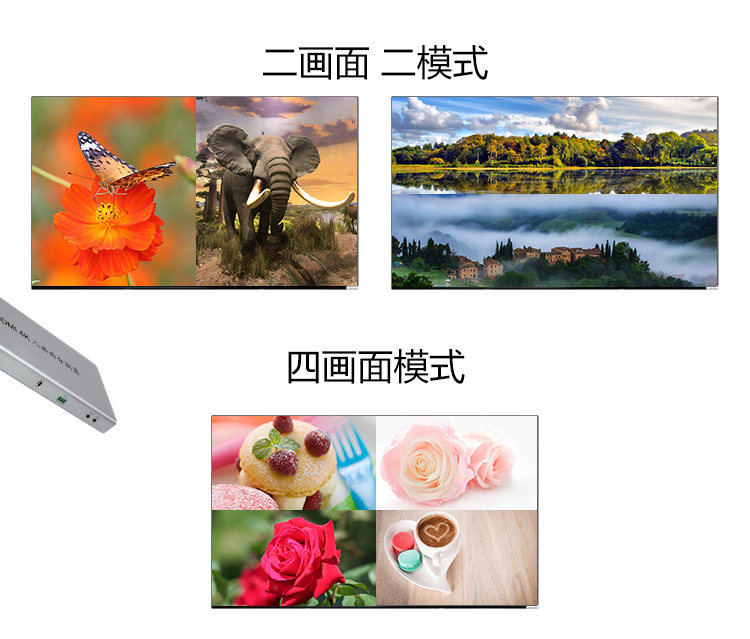 4-Port, 8-Port, 16-Port 4K Screen Splitter, Four/Eight/Sixteen in One Out, Dnf, Diablo, World of Warcraft, Multi-Window Computer Splitter, Screen Divider