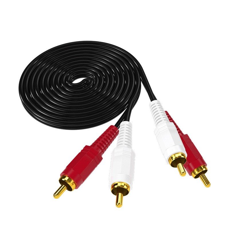 Pure Copper Double Lotus Head Audio Cable 2Rca Two-To-Two Red and White Signal Output Cable Av Universal Dvd Tv Audio