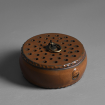 Antique kiln change ceramic pan incense burner indoor household creative Big Drum sandalwood stove tea ceremony Zen aroma lavender decoration
