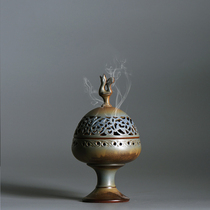 Ceramic Boshan furnace Xian Yunye crane plate incense burner Antique Zen space incense burner Incense burner Incense burner Agarwood sandalwood stove