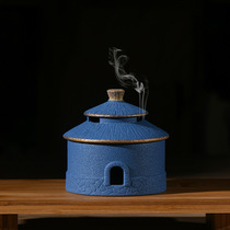 Ceramic pan incense burner handmade gold Daily use home decoration aromatherapy decoration creative incense incense temple incense stove