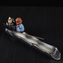 Little Monk back smoke incense burner ceramic thread incense box tea ceremony home living room ornamental aromatherapy personalized ornaments