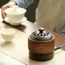 Ceramic electronic aromatherapy stove Adjustable temperature electric incense stove Household incense powder sandalwood essential oil small night light dry burning electric incense burner