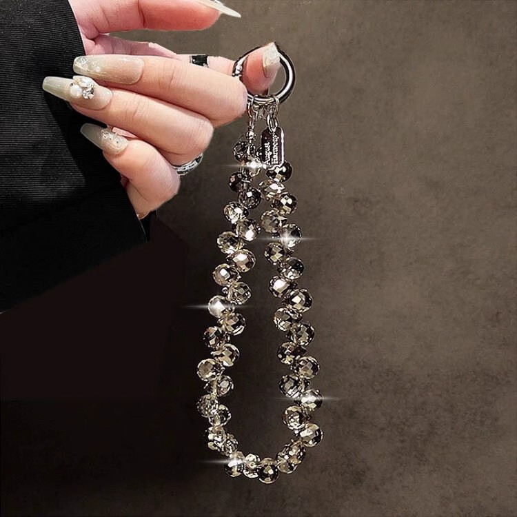 Japanese Eumeya Luxurious High-End Crystal Handbag Chain Wrist Short Lanyard with Clip Shell Keychain Bag Charm Japanese Eumeya Luxurious High-End Crystal Handbag Chain Wrist Short Lanyard with Clip Shell Keychain Bag Charm