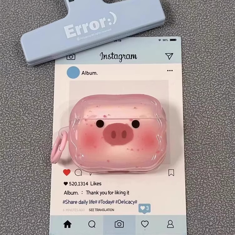 Japanese Eumeya Splash Ink ins Pink Cute Pig Protective Case for AirPods 4Th Generation New Apple Earphone Case AirPods Pro Wireless Bluetooth 3Rd Generation Airpodspro2 Generation Japanese Eumeya Splash Ink ins Pink Cute Pig Protective Case for AirPods 4Th Generation New Apple Earphone Case AirPods Pro Wireless Bluetooth 3Rd Generation Airpodspro2 Generation