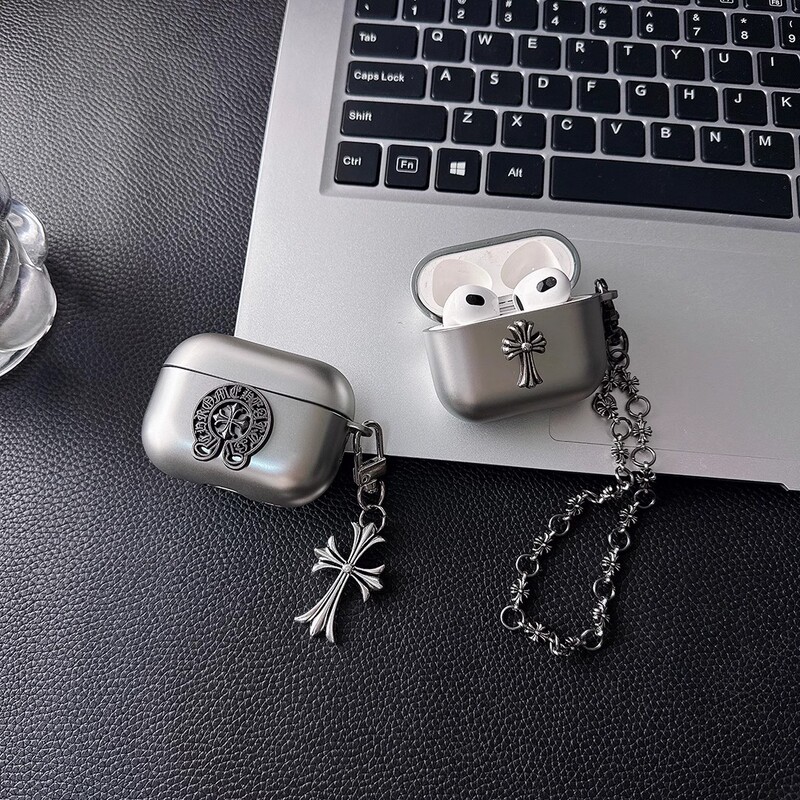 Japanese Eumeya Suitable for Trendy Retro Three-Dimensional Croxin Style AirPods 4Th Generation Protective Case, Suitable for Pro 2Nd Generation Apple Bluetooth Earphones 1/2/3 Generations, High-Quality Electroplated Matte Finish