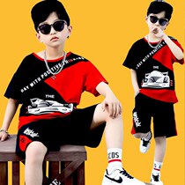 Mens clothing summer short sleeve suit Korean fashion hip-hop dance childrens six-one performance clothing hip-hop jazz dance tide