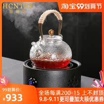 HCNTES glass teapot home office living room thickened heat-resistant tea maker electric pottery stove hammer eye bubble teapot