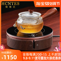 HCNTES foot silver glass teapot thickened high temperature tea breiler electric pottery stove household side tea set