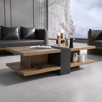 Small tea table minimalist modern double layer full solid wood Business Living room Small family type creative Easy table rectangle
