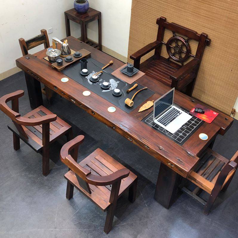 2021 New Tea Desk Office Full-wood tea table high-end tea table one-piece light extravagant guests commercial