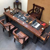 2021 New Tea Table Office Full Set of Solid Wood Tea Table High-grade Tea Table Integrated Light Luxury Meeting Commercial