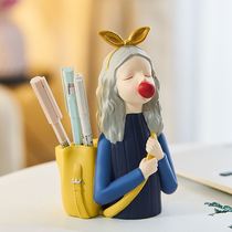 Pen container ornaments art high-end office owner simple style porch desktop creative small crafts students