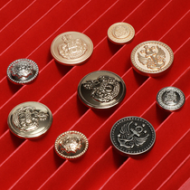 Shirt ancient bronze color metal button buttoned round retro Western suit jacket big windsuit high-end Inn wind button small