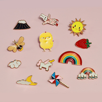 Cute Day Ensemble Anti-Walking Light Brooch Decoration Bee Rainbow Suit Decoration Do Nt Pin Summer Women Dress Shirt Jacket Chest Flowers