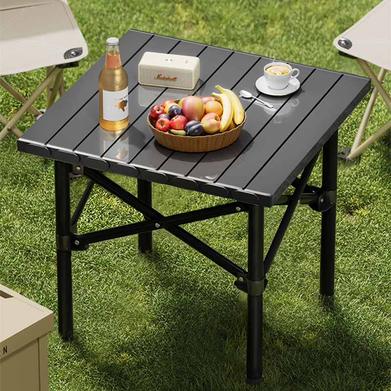 Outdoor Folding Table, Aluminum Alloy Egg Roll Table, Portable Camping Table and Chairs, Picnic Table and Chairs All-In-One Outdoor Folding Table, Aluminum Alloy Egg Roll Table, Portable Camping Table and Chairs, Picnic Table and Chairs All-In-One
