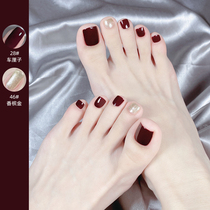 2021 new color summer foot nail polish free roast peeling tear long lasting net red explosive set white nail art
