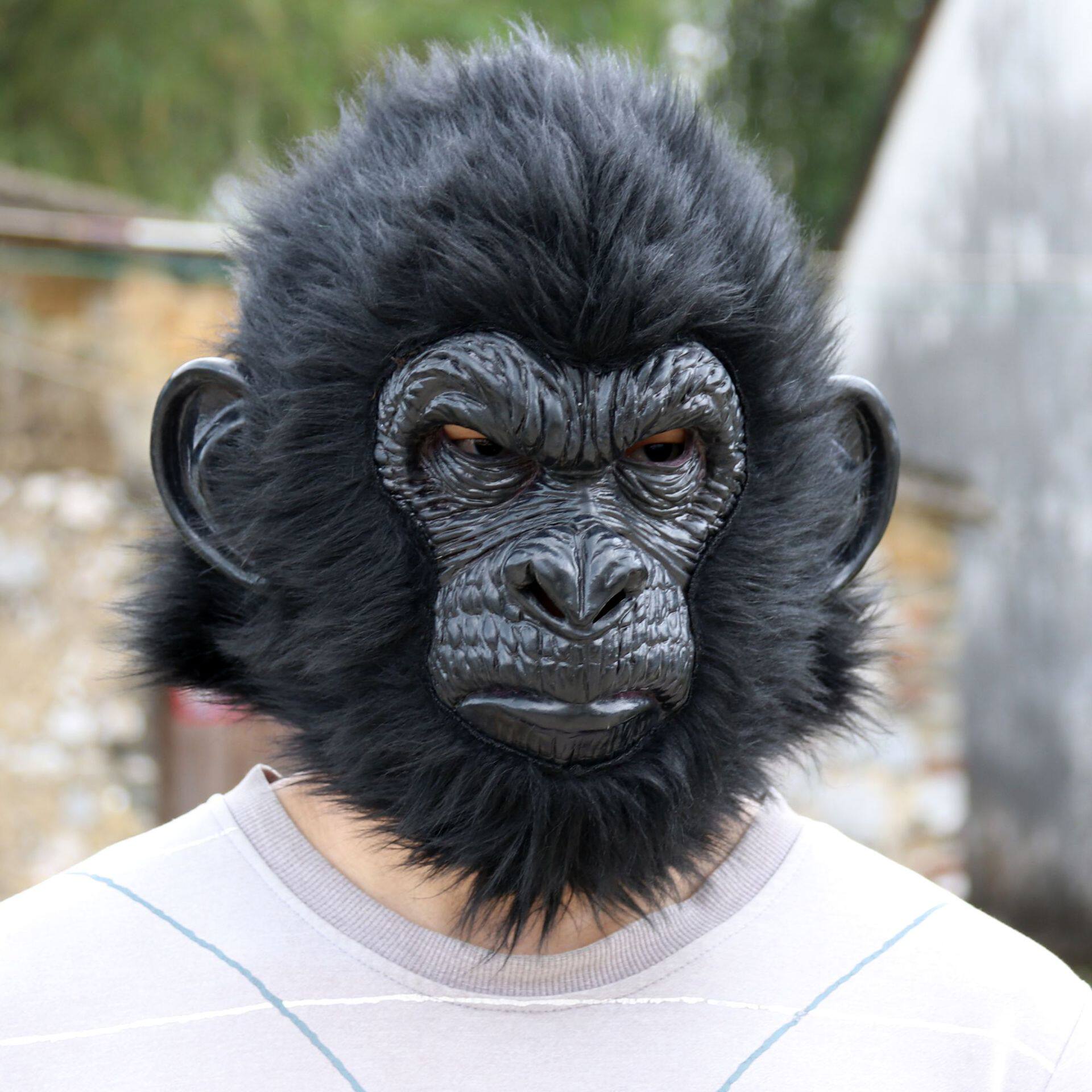 ゴリラキングコングマスク 動物のヘッドギア ハロウィンラテックスマスク 海外貿易 ホラーパフォーマンス小道具 直販