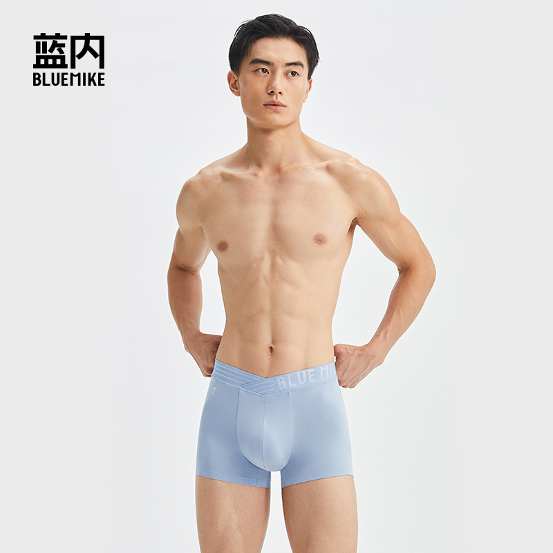 Blue Inner Mid-Autumn New Classic Big V Underwear for Men, Antibacterial, Sexy Modal Seamless Comfortable Briefs Blue Inner Mid-Autumn New Classic Big V Underwear for Men, Antibacterial, Sexy Modal Seamless Comfortable Briefs