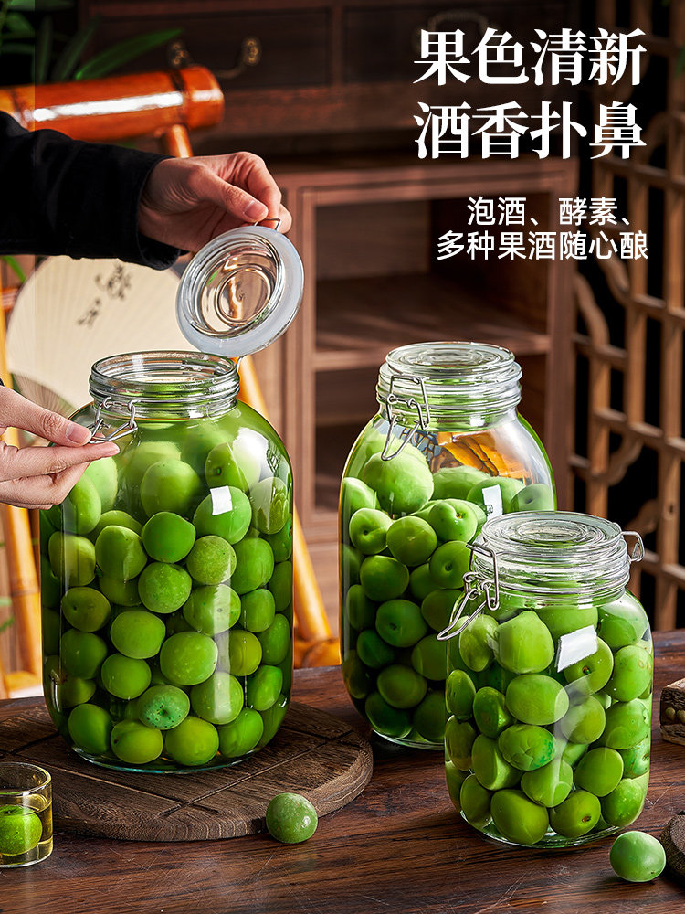 Green Plum Wine Jar, Food-Grade Household Sealed Special Wine Bottle, Empty Container for Soaking Wine, Bayberry Fruit Wine Glass Bottle