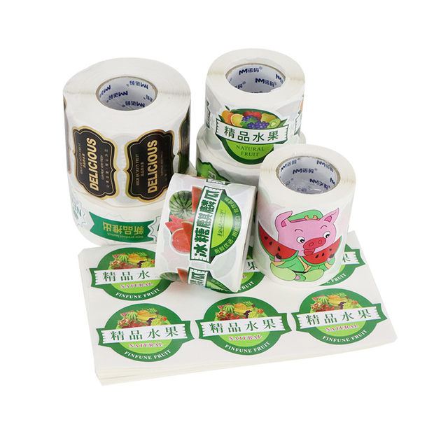 In-Stock Rock Sugar Watermelon Stickers, 300 Stickers, Premium Fruit Cut Box Stickers, High-End Fruit Shop Labels, Waterproof Trademark, Cartoon Watermelon Stickers, New Product Launch, Tear-Resistant, Daily Freshness