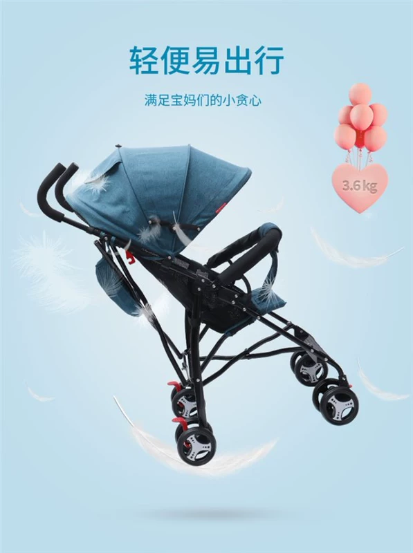 Xe đẩy trẻ em di động siêu nhẹ Gấp mùa hè Ô tô BB Kid Xe đẩy trẻ em mini đơn giản cho bé - Xe đẩy / Đi bộ