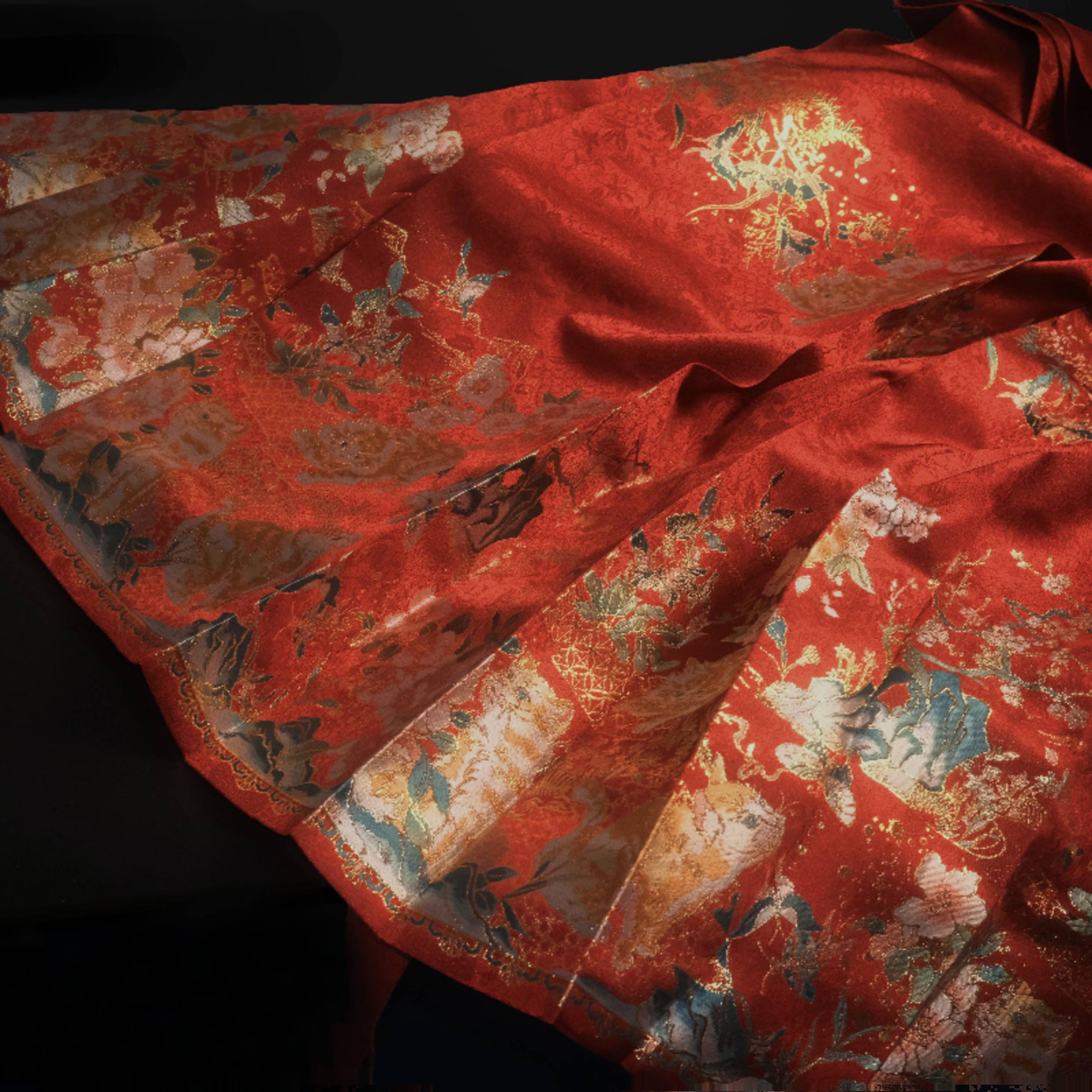 ジンユンラン[Mr.と猫] オリジナル漢服スカート馬面スカート模造荘花錦二重経糸梁工芸