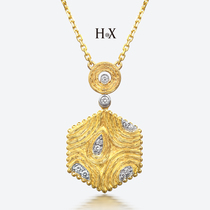 Original design Jewelry 18k Gold Diamond Necklace Personality Fashion Pendant Short lock Bone Chain Birthday Present