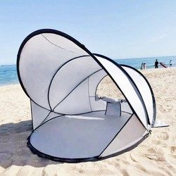 Seaside Beach Tent Portable Fully Automatic Quick-Open Beach Sunshade Foldableing Camping Sunscreen Vinyl Free of Construction
