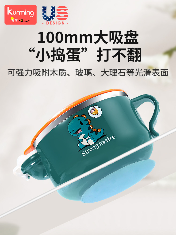 Children's Insulated Bowl 316 Food-Grade Stainless Steel, Anti-Fall, Anti-Scald, Large Capacity, Water-Filled Supplementary Food Bowl for Children over 3 Years Old