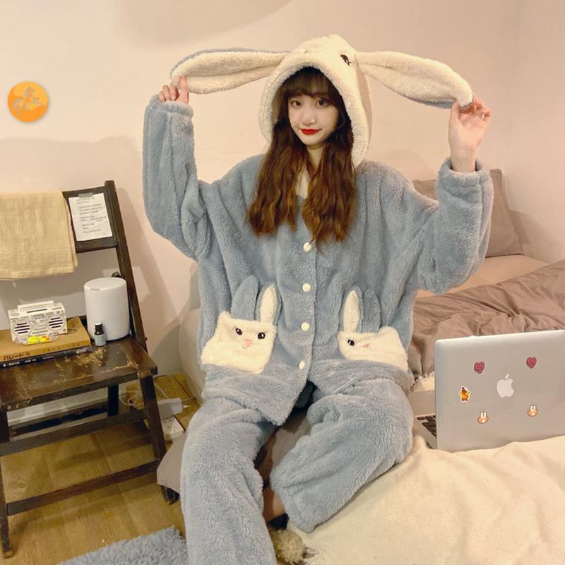 Rabbit's sleepy dress in 2020 new winter thickening coral velvet winter red blast cute wear