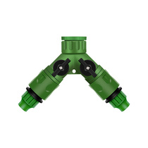 Gardening household micro-spray automatic watering device can be connected with 9 12 pipe four-part turn double outlet quick connector