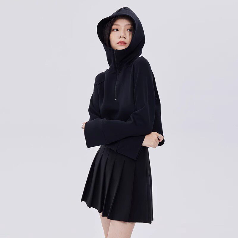 Кожаная куртка 覆古斜拉炼 炼 𫔀短款机车风上衣2025新款春秋立领修身黑色pu皮衣外套女 Tnxn