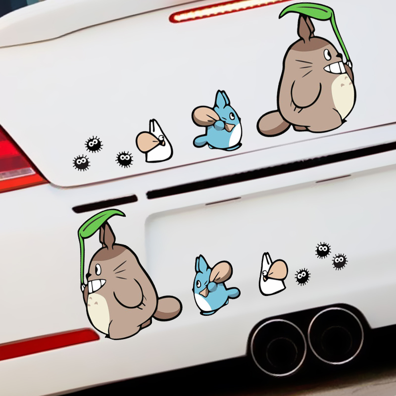 Chinchilla car stickers Car stickers Scratch occlusion cover battery motorcycle helmet Calf electric car decoration stickers