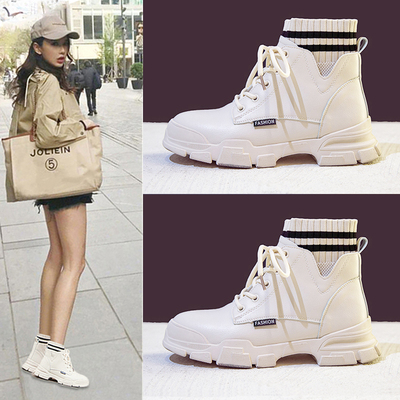 女士厚底马丁靴搭英伦短靴机车瘦瘦靴女靴