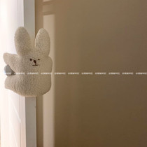 ins wind Korea door handle crash-proof childrens room anti-clamp hand safety door gear cute plush bear little rabbit doll