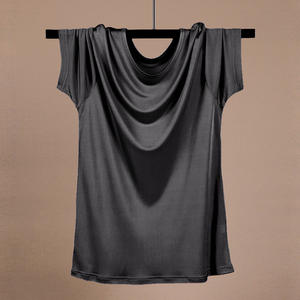 Itins Mulberry Silk Short-Sleeved T-Shirt for Men, Silk Summer Loose Round-Neck Cultural Shirt, Sports Undershirt, Thin Base Shirt