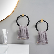 Laer towel rack ring non-perforated ring towel hand towel Nordic creative gold bathroom towel ring ring gold